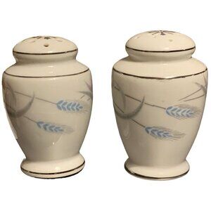 Vintage Platinum Wheat Fine China of Japan Rare Salt & Pepper Shakers